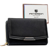 Portfel damski ze skóry ekologicznej w czarnym kolorze wyposażony w system RFID - Peterson