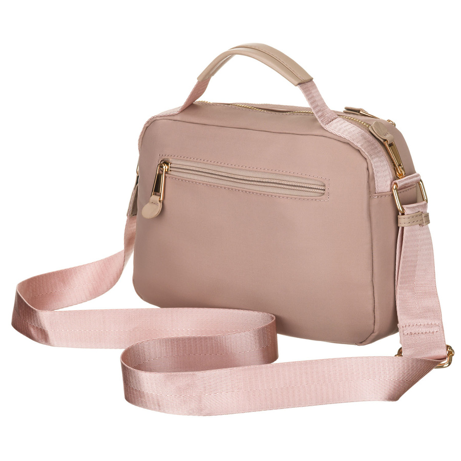 Różowa listonoszka damska z nylonu zamykana suwakiem - Peterson