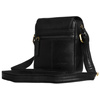 Skórzana, czarna torba męska na ramię zamykana suwakiem i klipsem magnetycznym - Peterson