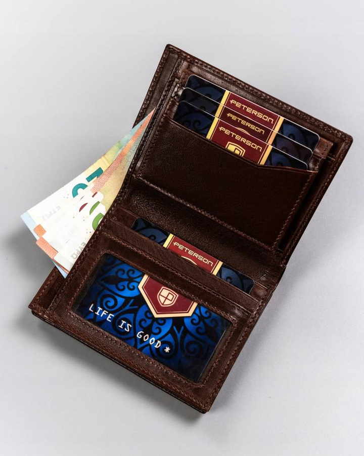 Elegancki, duży portfel męski ze skóry naturalnej - Peterson