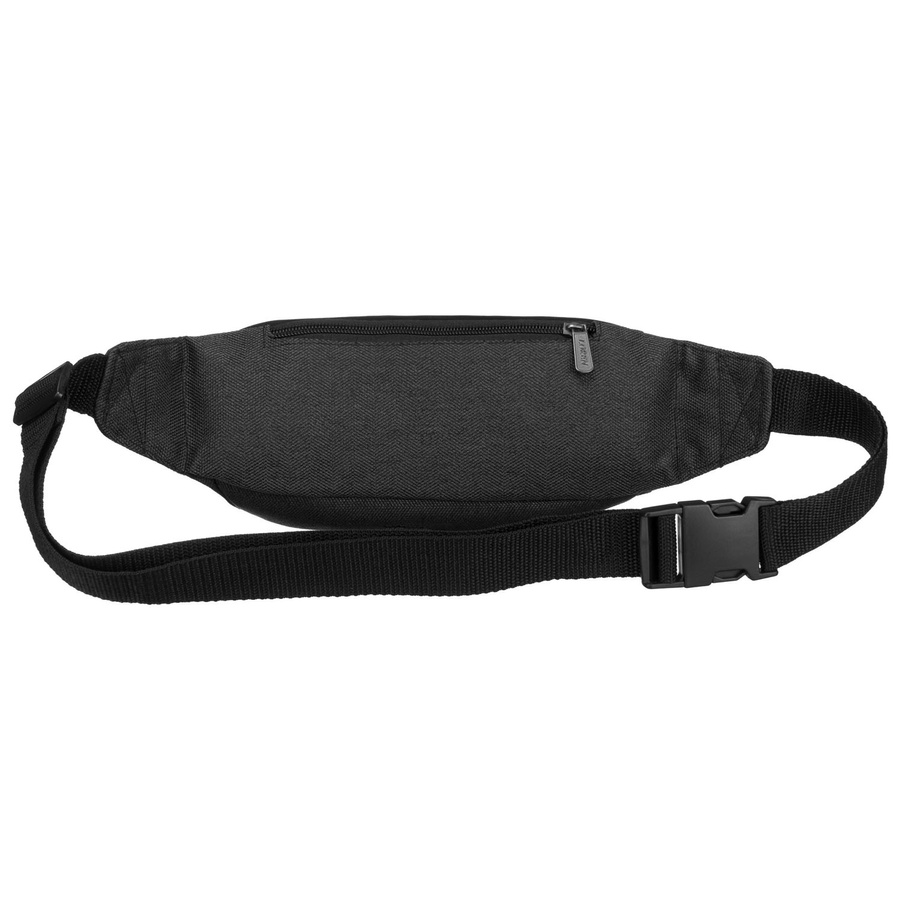 Szaro-czarna, kompaktowa saszetka z poliestru zawieszona na regulowanym pasku - Loren