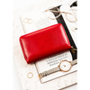 Czerwony portfel-piórnik damski ze skóry ekologicznej zamykany suwakiem - Rovicky