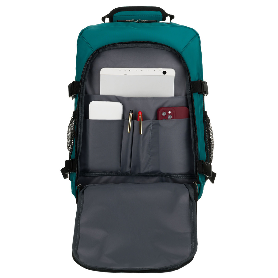 Turkusowy plecak podróżny, dwukomorowy i zamykany suwakiem - Peterson