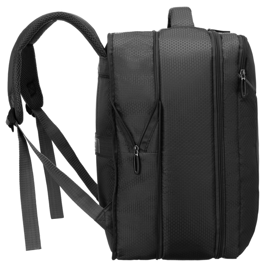 Szary, podróżny plecak z poliestru zawieszony na regulowanych szelkach - Peterson