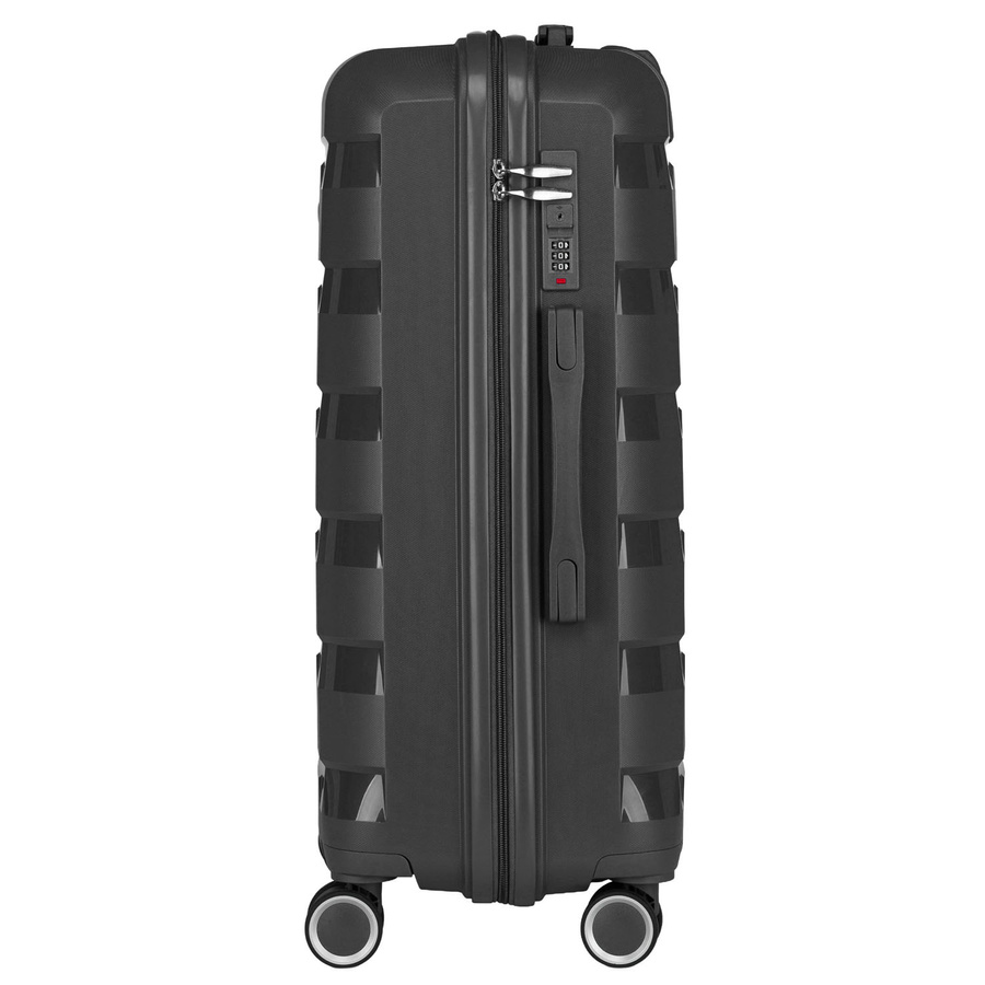 Mała walizka kabinowa z polipropylenu w szarym kolorze - Peterson