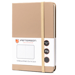 Notes w formacie A6 w  kolorze khaki zadrukowany w linie - Peterson