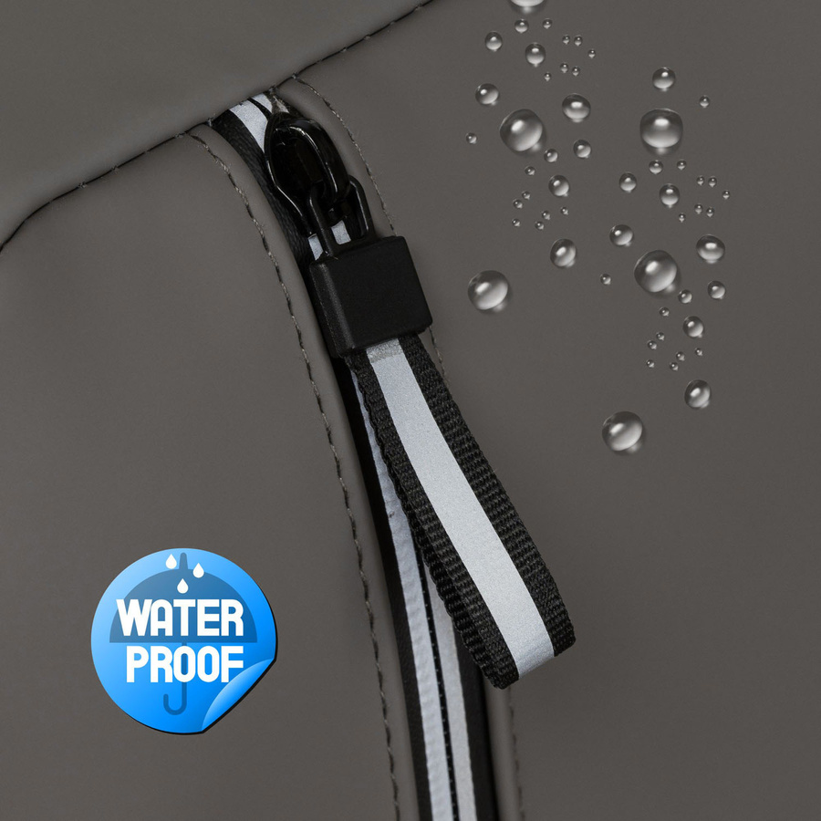 Szary plecak podróżny wyposażony w boczne pasy kompresyjne - Peterson