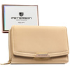Beżowy portfel damski ze skóry ekologicznej w orientacji poziomej - Peterson