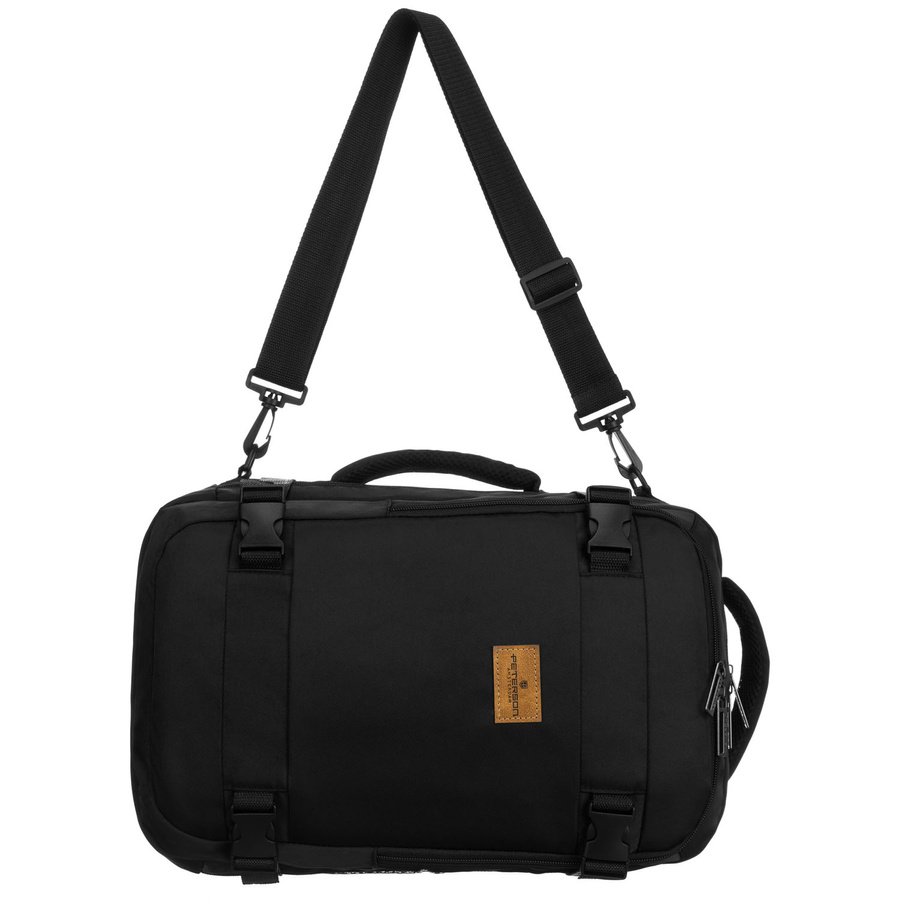 Czarny plecak podróżny z poliestru idealny na bagaż podręczny - Peterson