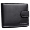 Duży, czarny portfel męski ze skóry naturalnej wyposażony w system RFID, zamykany na zatrzask - Rovicky