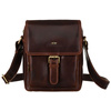 Skórzana torba męska w brązowym kolorze z klapką - Peterson