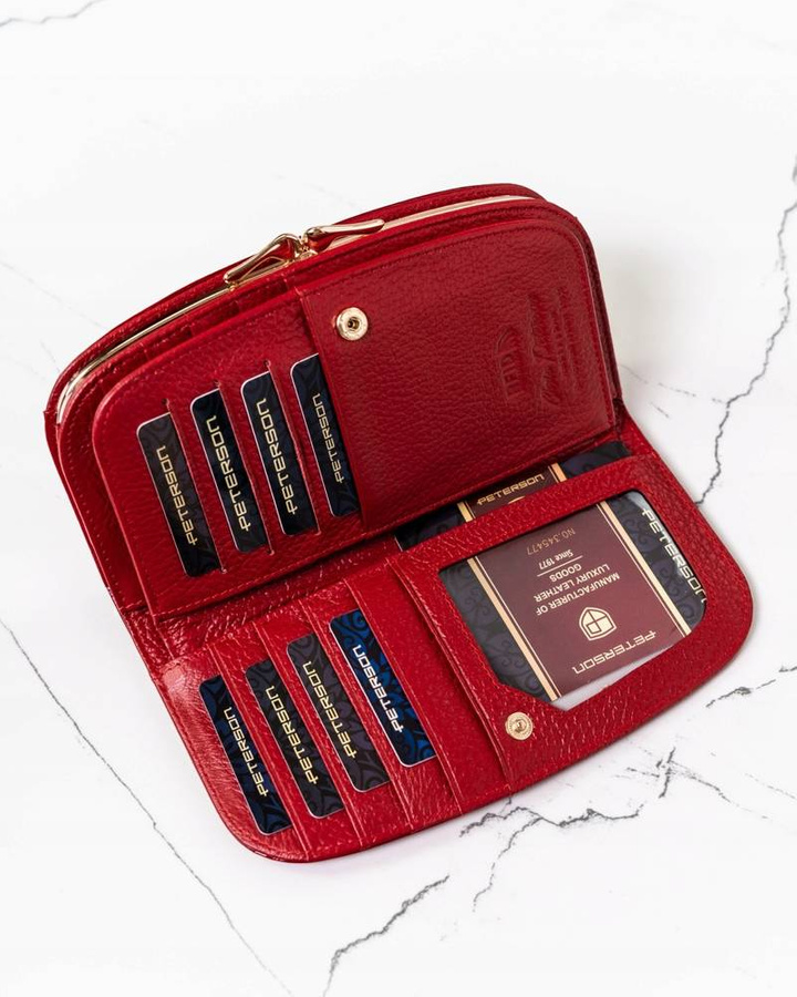 Duży portfel damski ze skóry naturalnej - Peterson