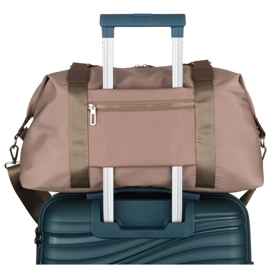 Brązowa torba treningowa z poliestru, jednokomorowa i zamykana suwakiem - Peterson