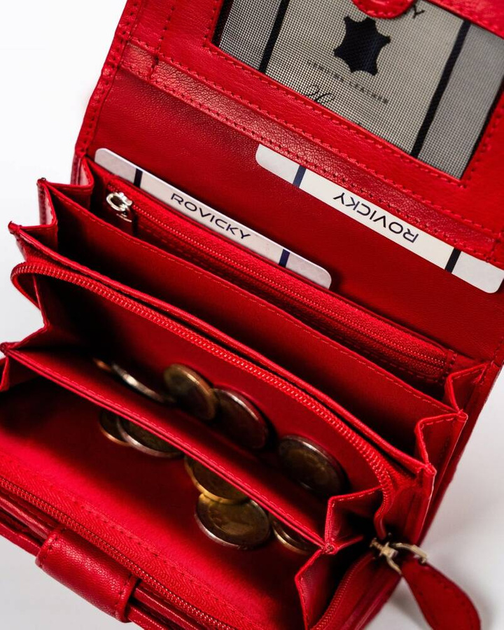 Elegancki portfel damski ze skóry naturalnej - Rovicky