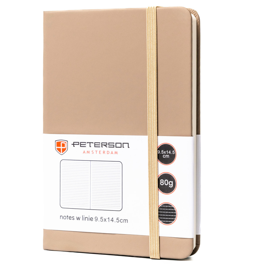 Notes w formacie A6 w  kolorze khaki zadrukowany w linie - Peterson