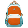 Niebiesko-pomarańczowy plecak szkolny z przegrodą na laptopa, odporny na wilgoć - Peterson