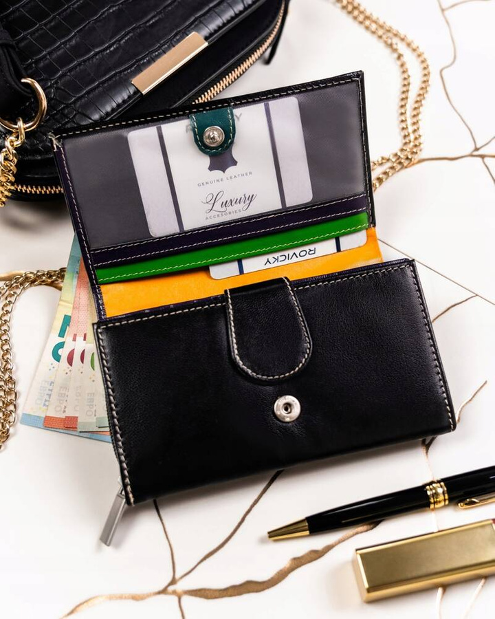 Duży, skórzany portfel damski z systemem RFID - 4U Cavaldi