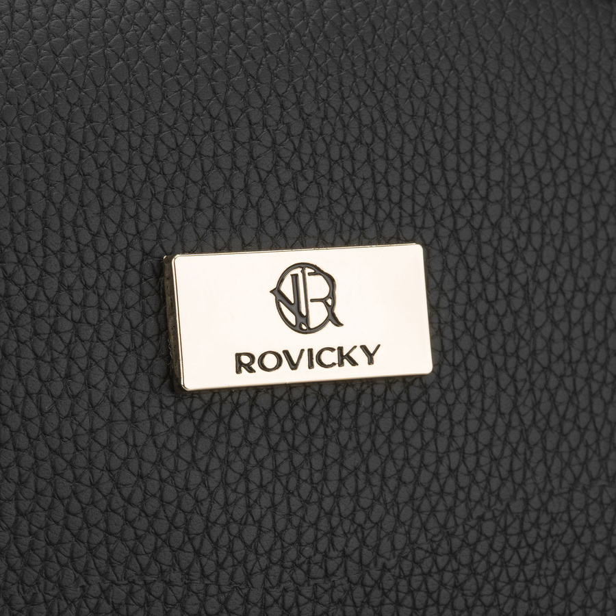 Czarna kosmetyczka ze skóry ekologicznej zamykana suwakiem - Rovicky