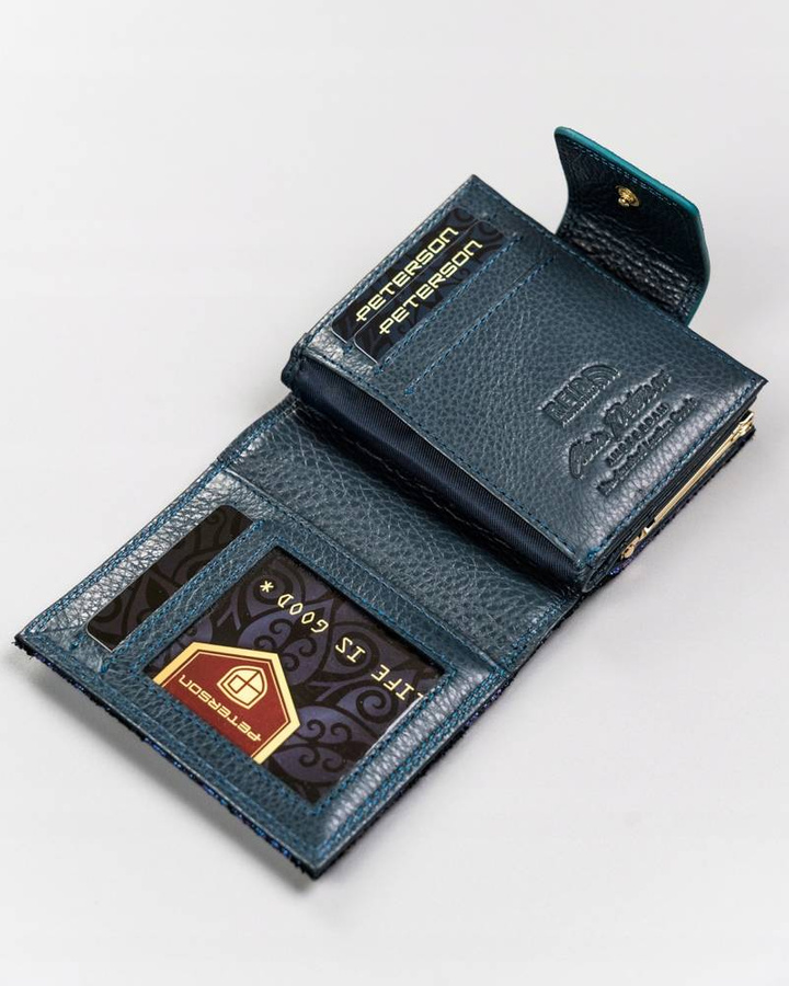 Mały, skórzany portfel damski na zatrzask - Peterson