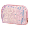 Różowa kosmetyczka z materiału syntetycznego, jednokomorowa - Peterson