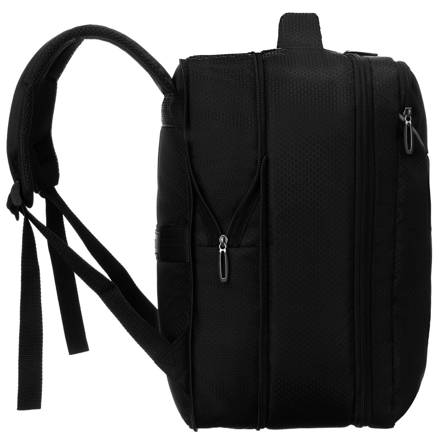 Podróżny, czarny plecak z poliestru idealny na bagaż podręczny - Peterson