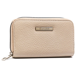 Średni portfel damski ze skóry ekologicznej o groszkowej fakturze - 4U Cavaldi