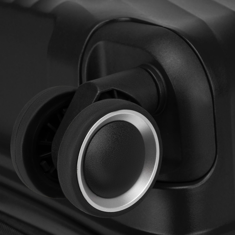 Duża walizka podróżna w czarnym kolorze z wodoodporną skorupą - Peterson