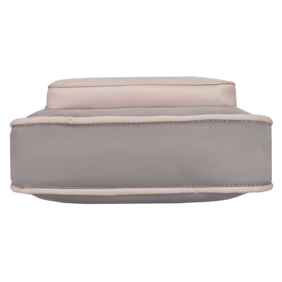 Miejska, szara listonoszka damska z nylonu i skóry ekologicznej - Peterson