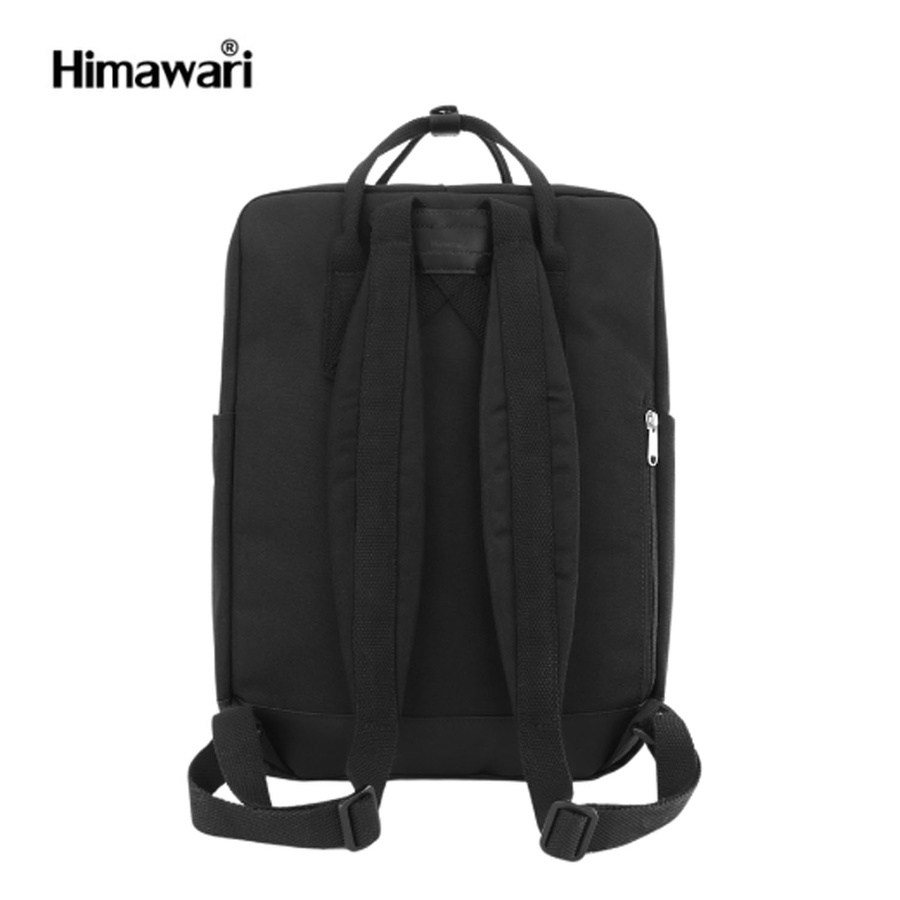 Czarny plecak damski zawieszony na regulowanych szelkach i zamykany suwakiem - Himawari