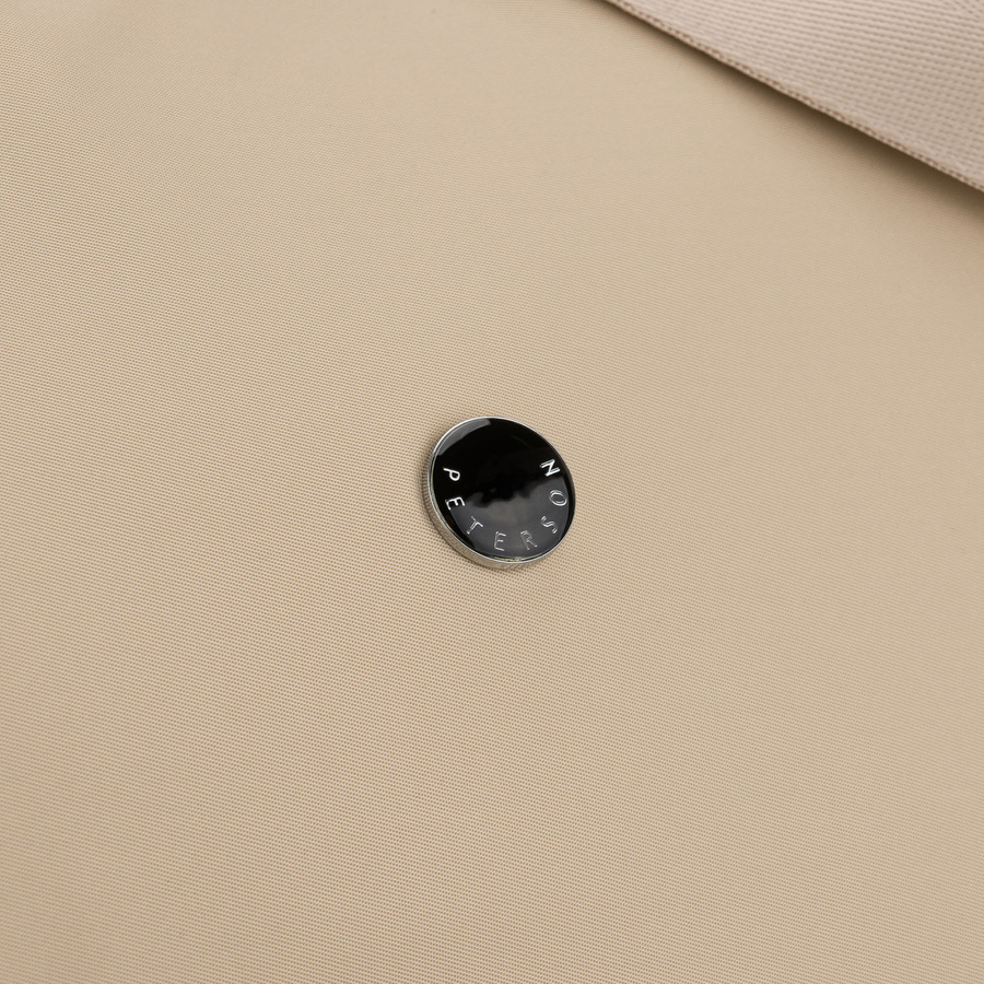 Beżowa torebka damska z poliestru, mieszcząca format A4 i zamykana suwakiem - Peterson