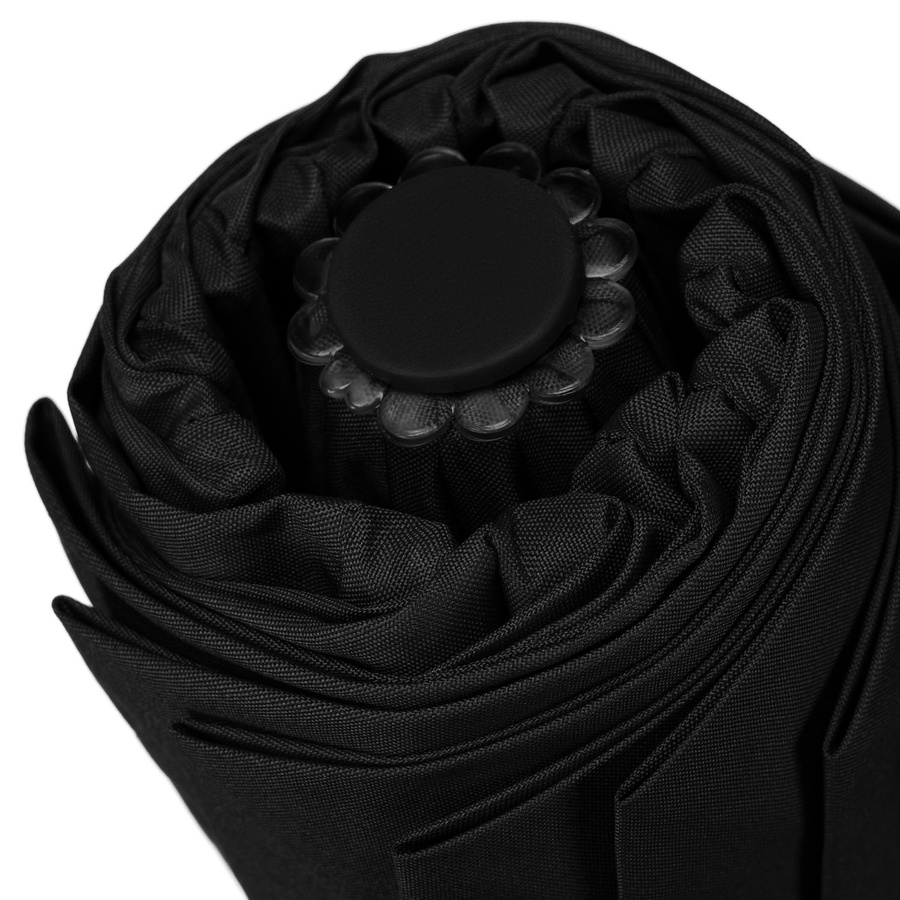 Składana, czarna parasolka w eleganckim pokrowcu - Peterson