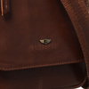 Skórzana, brązowa torba męska na ramię z klapką i etui w zestawie - Peterson