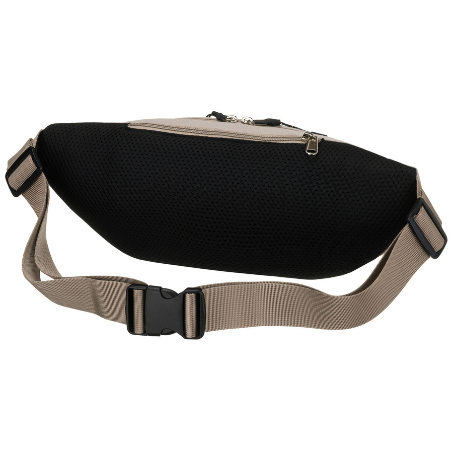 Praktyczna, jasnoszara saszetka sportowa z poliestru zawieszona na regulowanym pasku - Peterson