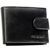 Skórzany, czarny portfel męski zamykany na zatrzask - Peterson