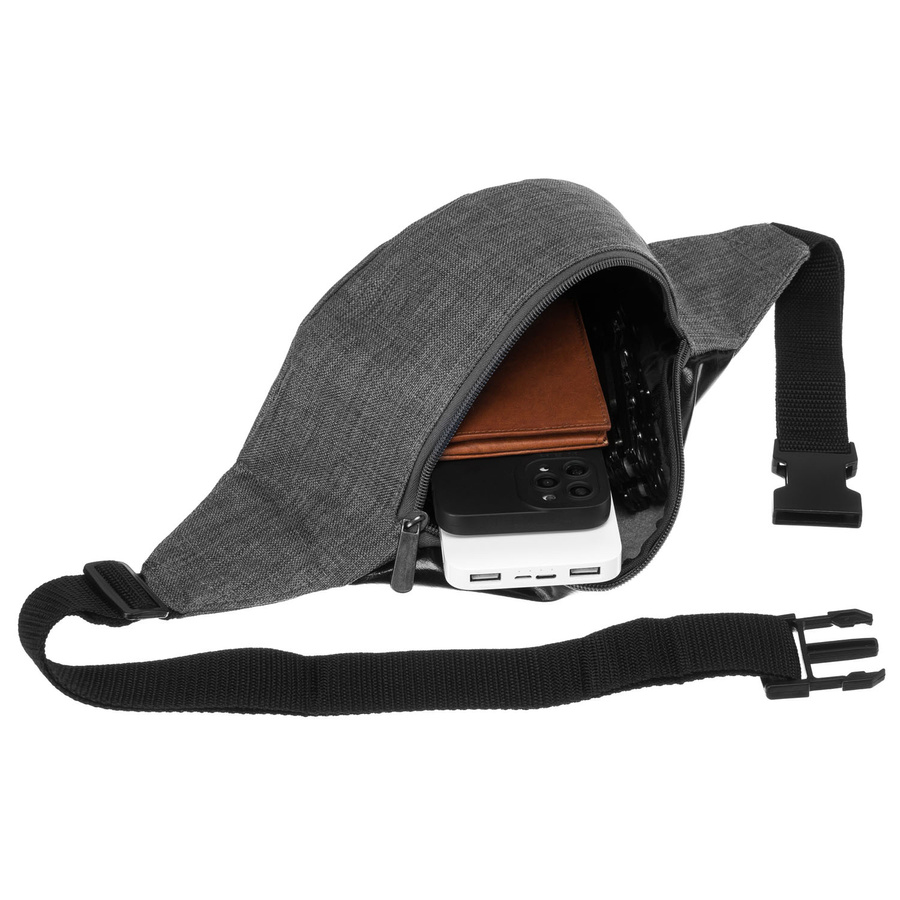 Sportowa saszetka z poliestru w szarym kolorze - Loren