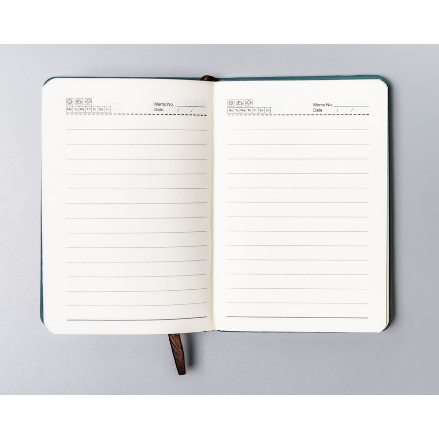 Notes w formacie A6 w zielonym kolorze zadrukowany w linie - Peterson