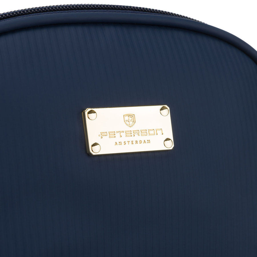 Granatowa kosmetyczka z materiału syntetycznego zamykana suwakiem - Peterson