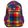 Plecak szkolny w kratę odszyty z poliestru, zawieszony na regulowanych szelkach - Peterson