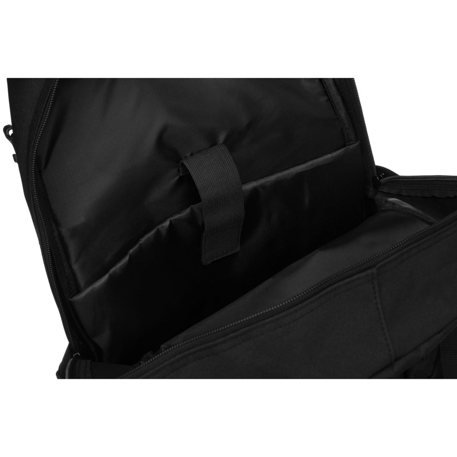 Sportowy plecak militarny w czarnym kolorze zawieszony na regulowanych szelkach - Peterson