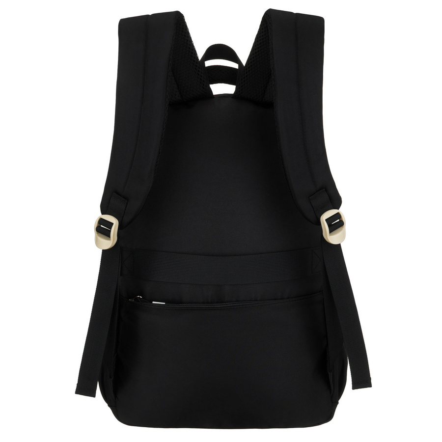 Młodzieżowy plecak szkolny z poliestru w czarnym kolorze z przegrodą na laptopa, odporny na wilgoć - Peterson