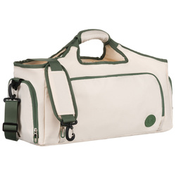 Weekendowa torba podróżna w kolorach ecru i zielonym, wyposażona w uchwyt na walizkę - Peterson