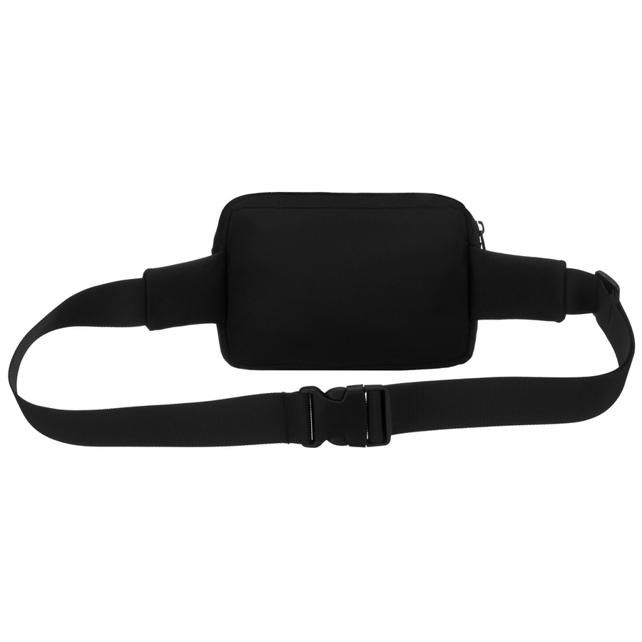 Sportowa saszetka w czarnym kolorze zamykana suwakiem, dwukomorowa - Peterson