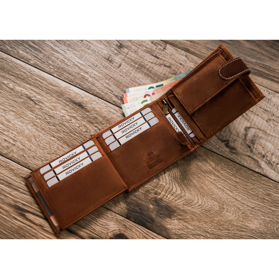 Elegancki portfel męski z nubukowej skóry naturalnej - Always Wild