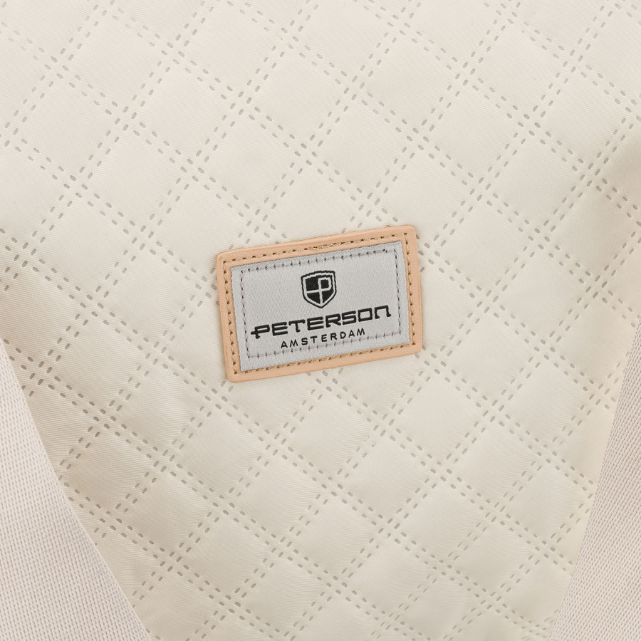 Sportowa, treningowa torba w beżowym kolorze wykonana z poliestru - Peterson