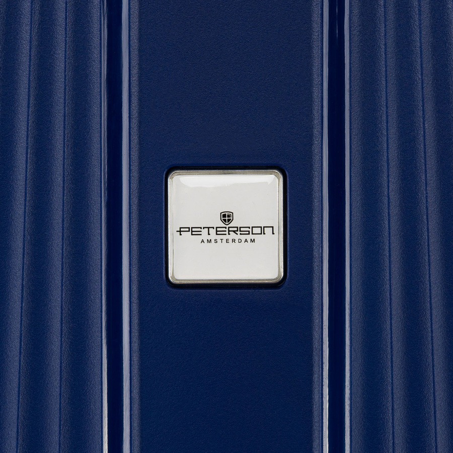 Kabinowa, granatowa walizka podróżna z teleskopowym uchwytem - Peterson