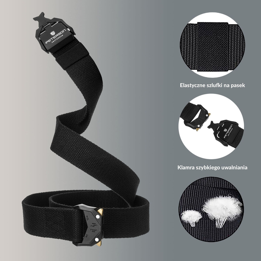 Pasek parciany z klamrą QR — Peterson