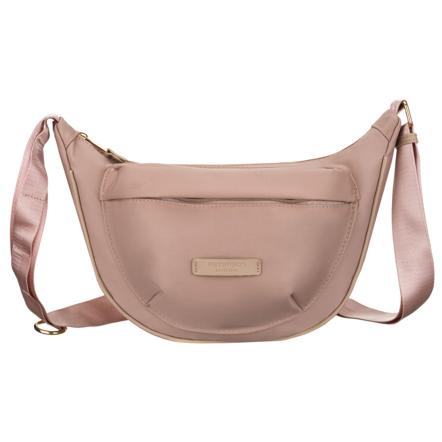 Listonoszka damska z nylonu w różowym kolorze, zamykana suwakiem - Peterson