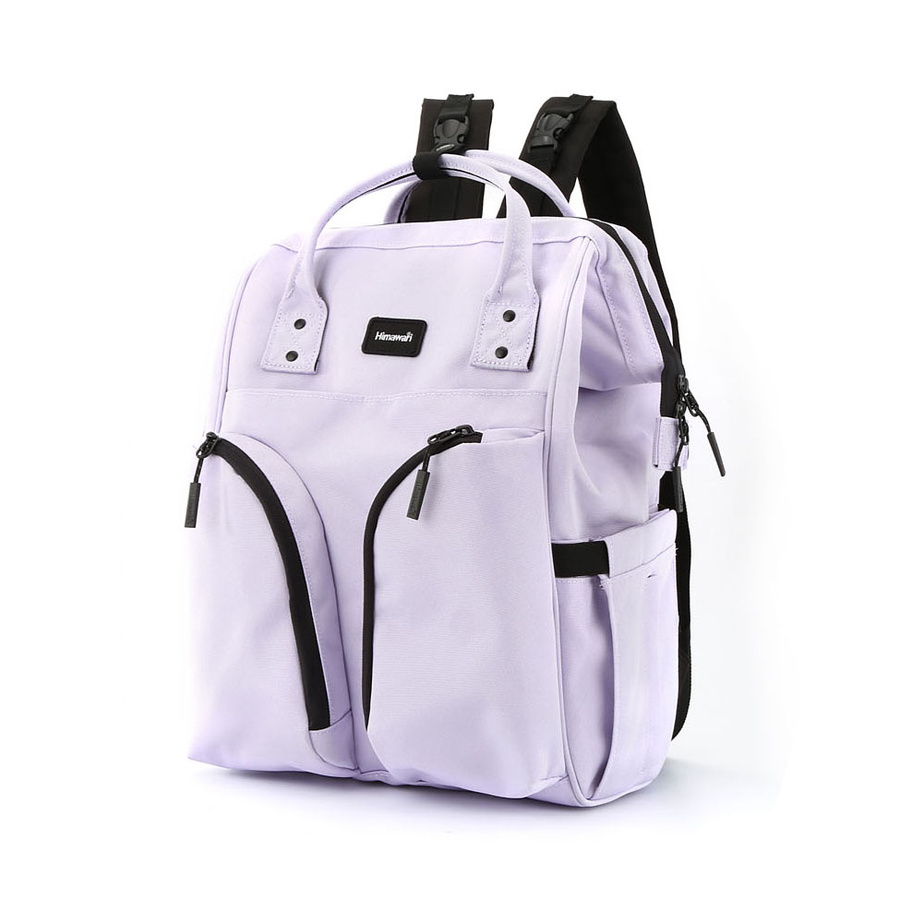 Praktyczny plecak typu mommy bag w fioletowym kolorze - Himawari