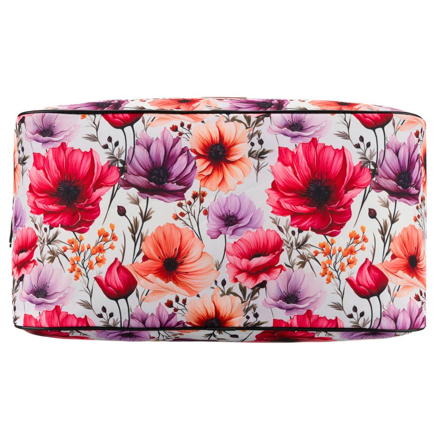 Wielokolorowa torba podróżna z wytrzymałego poliestru z portem USB, pokryta roślinnym wzorem - Rovicky