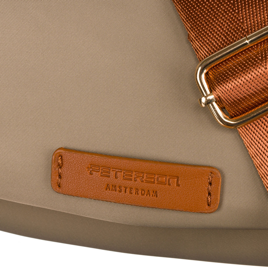 Listonoszka damska w odcieniu khaki z kieszonką zewnętrzną wykonana z nylonu - Peterson